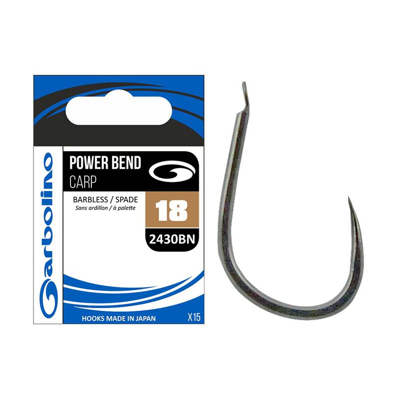 Hame&ccedil;on non mont&eacute; Garbolino Power Bend Carp (x15) - Hame&ccedil;ons non Mont&eacute;s &agrave; Palettes | Pacific P&ecirc;che
