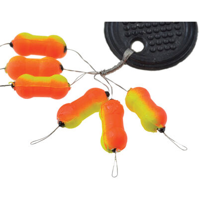 Indicateur de touche truite fiquet ripstop bicolore jaune/orange (x6) - Guides fils | Pacific P&ecirc;che