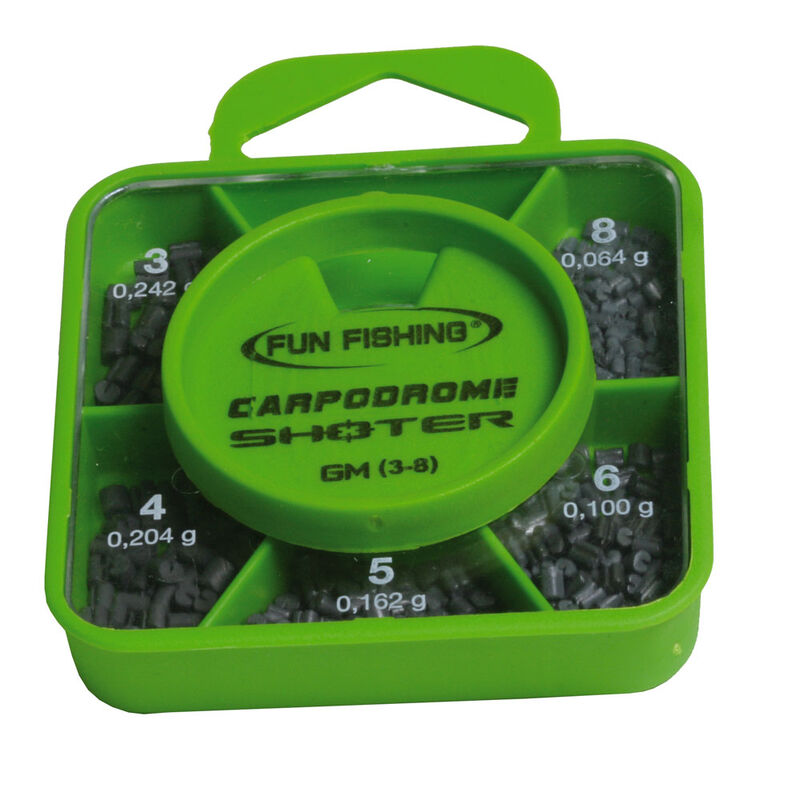 Plombs fil droit fendu coup fun fishing shoter box gm n3-4-5-6-8 - Ronds | Pacific P&ecirc;che