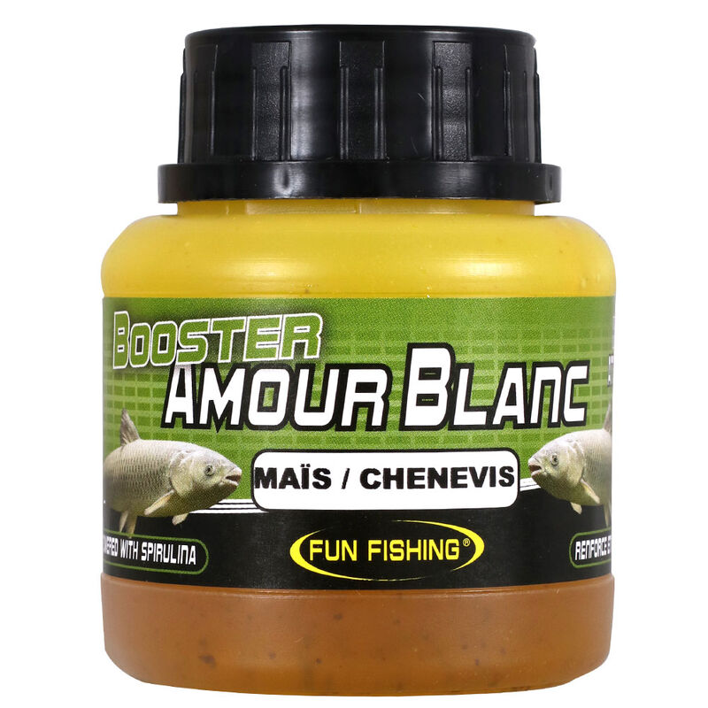 Booster carpe fun fishing booster amour blanc mais chenevis 100ml - Boosters / dips | Pacific P&ecirc;che