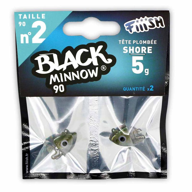 T&ecirc;te plomb&eacute;e fiiish black minnow 90 shore 5g (x2) - T&ecirc;tes Plomb&eacute;es | Pacific P&ecirc;che