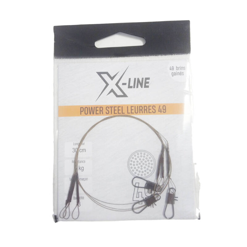 Bas de Ligne Acier X-Line Power Steel 49 Brins (x3) - Bas de ligne mont&eacute;s | Pacific P&ecirc;che