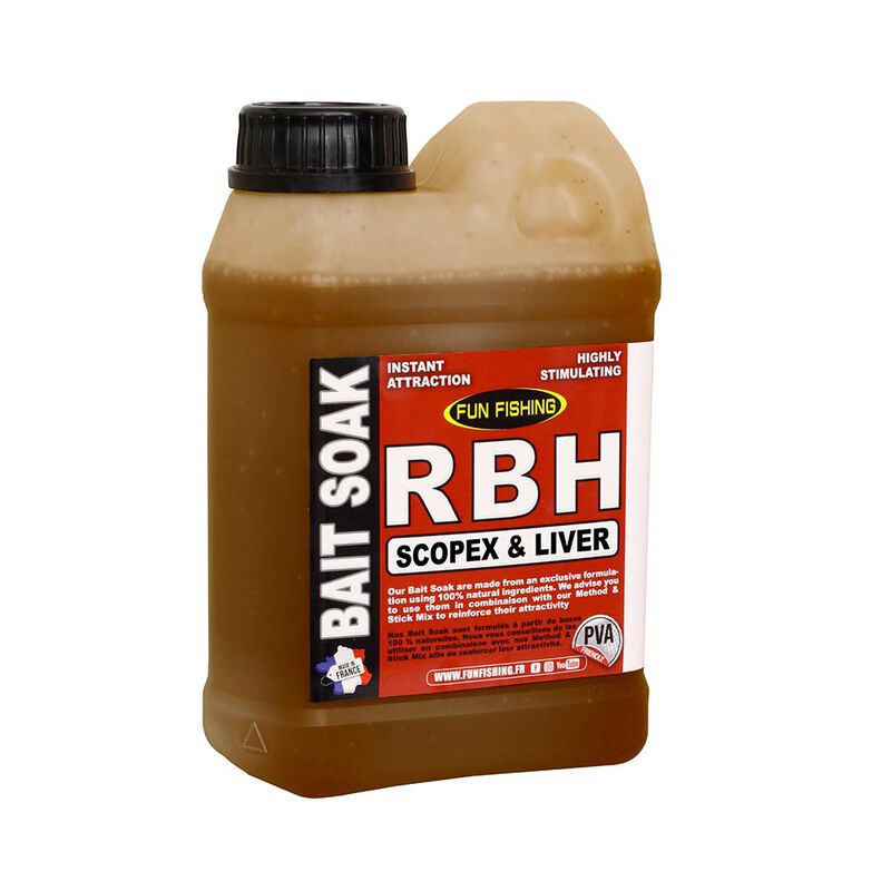 Booster Fun Fishing RBH Bait Soak System 1L Scopex- Liver - Boosters / dips | Pacific P&ecirc;che