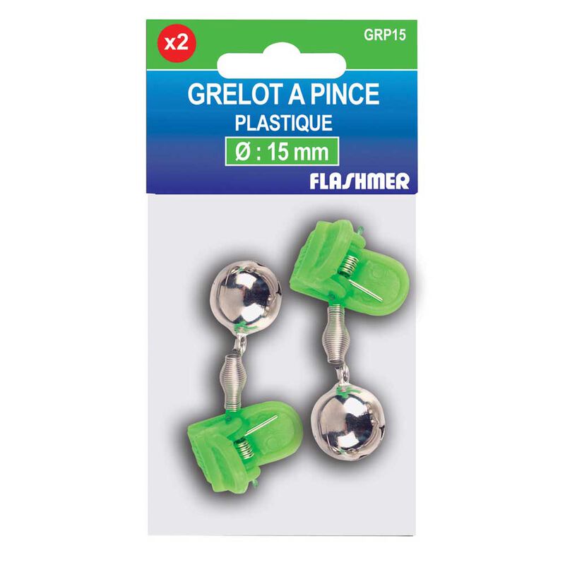 Grelot Flashmer Pince Plastique Nickel&eacute; &Oslash;15mm - Equipements | Pacific P&ecirc;che