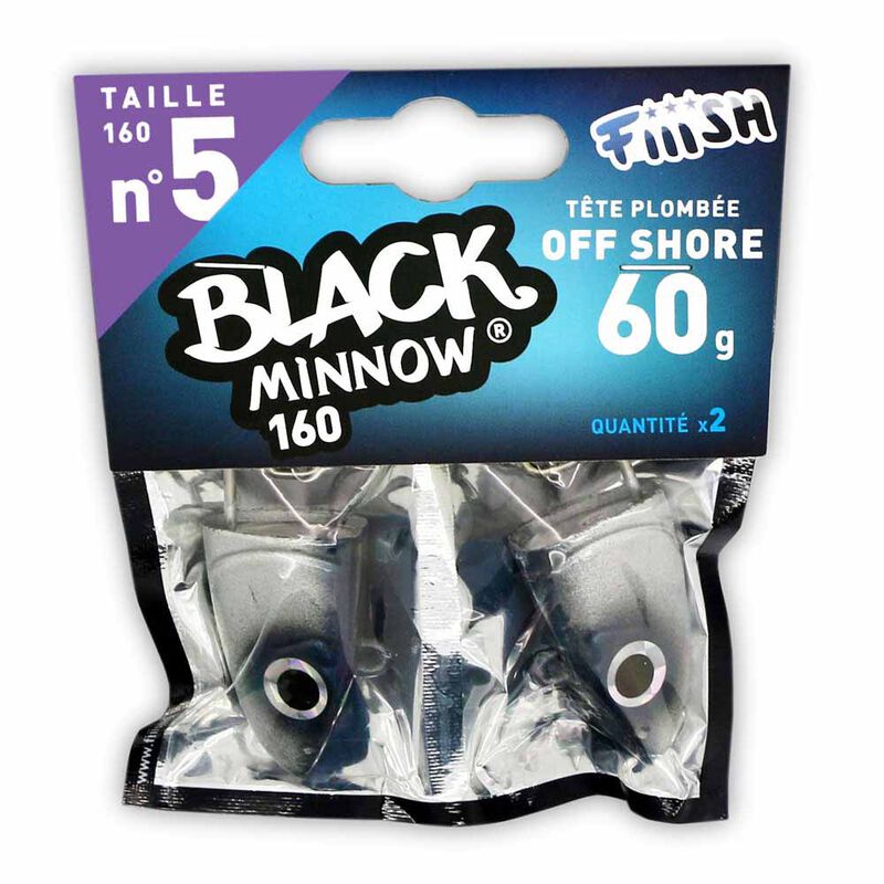 T&ecirc;te plomb&eacute;e fiiish black minnow 160 off shore 60g (x2) - T&ecirc;tes Plomb&eacute;es | Pacific P&ecirc;che