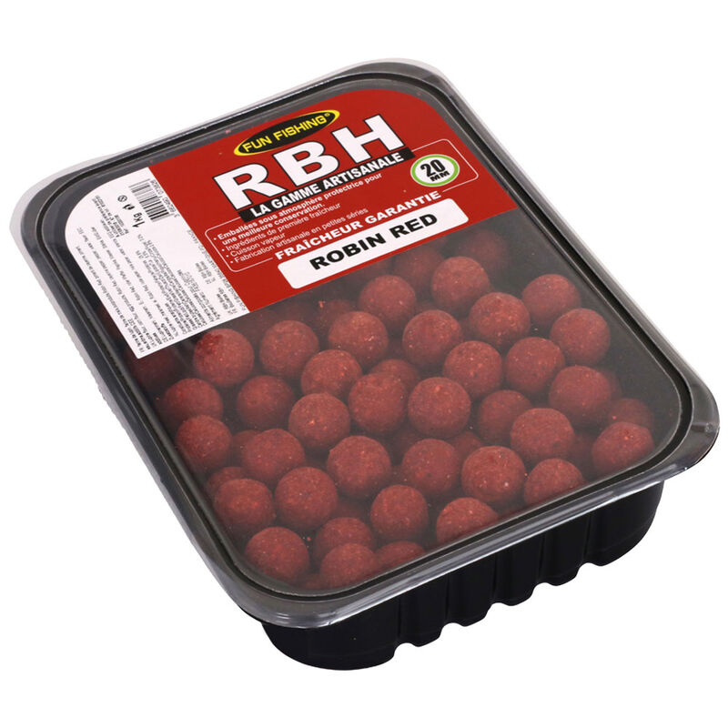 Bouillettes carpe fun fishing rbh boilies robin red 20mm 1kg - Denses | Pacific P&ecirc;che