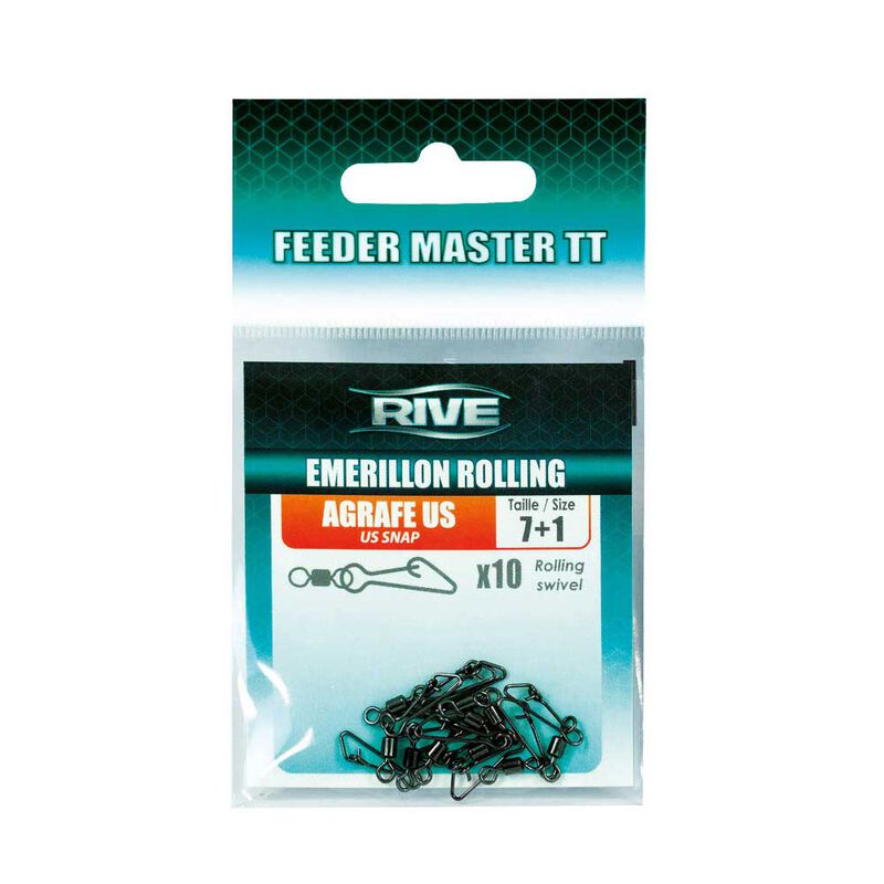 Emerillon Rolling Rive Agrafe US - Taille 7 (x10) - Acc. de montage feeder | Pacific P&ecirc;che