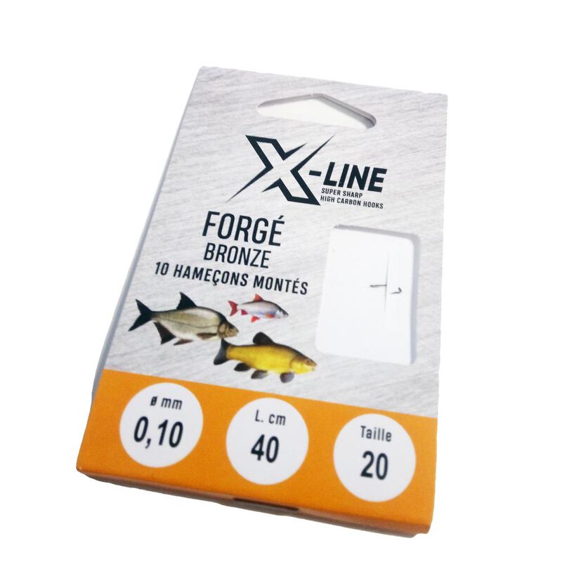 Hame&ccedil;ons mont&eacute;s coup x line forg&eacute; bronz&eacute; 40cm (x10) - Hame&ccedil;ons &agrave; Palettes | Pacific P&ecirc;che