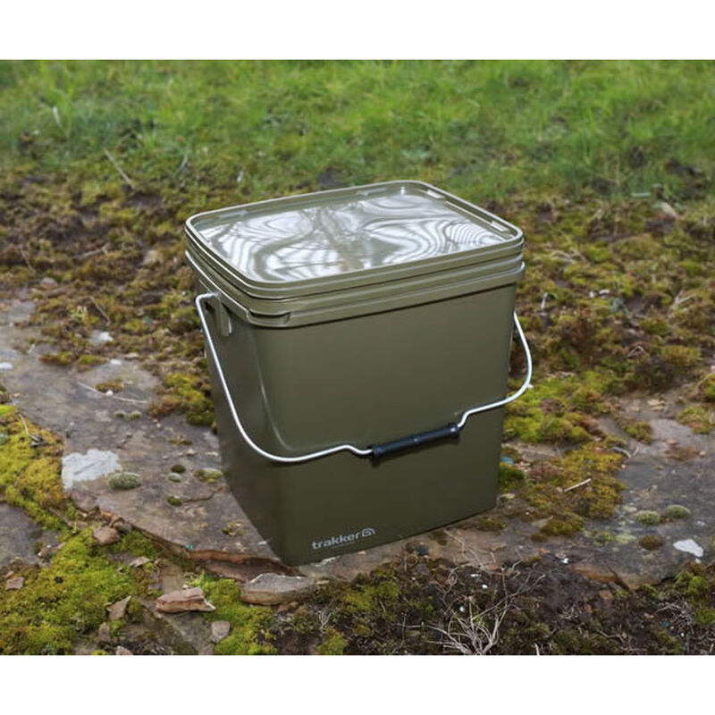 Seau carpe trakker olive square bucket - Seaux | Pacific P&ecirc;che