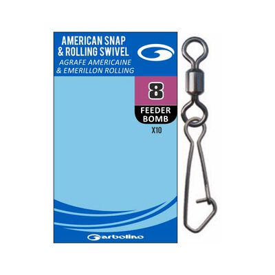 Agrafe Americaine & Emerillon Rolling Garbolino - Acc. de montage feeder | Pacific P&ecirc;che