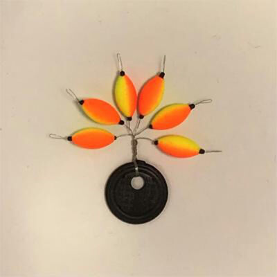 Guide Fil Truite Autobloquant Rigoval Fiquet Jaune/Orange (x6) - Guides fils | Pacific P&ecirc;che