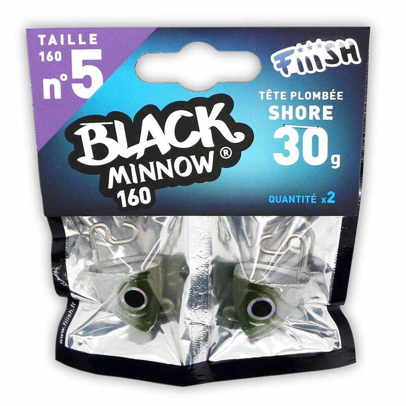 T&ecirc;te plomb&eacute;e fiiish black minnow 160 shore 30g (x2) - T&ecirc;tes Plomb&eacute;es | Pacific P&ecirc;che