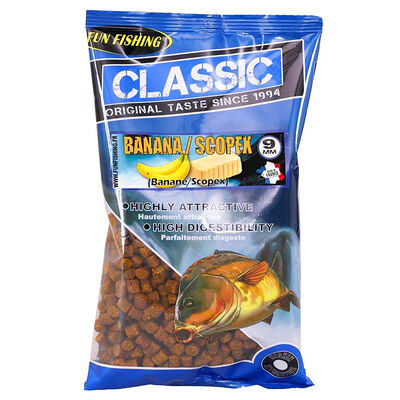 Pellets Fun Fishing Classic Banane Scopex 9mm 700g - Amor&ccedil;ages | Pacific P&ecirc;che
