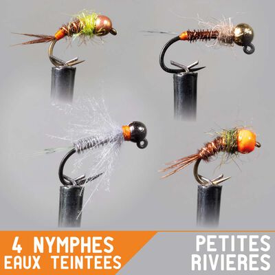 Set Nymphe Garbolino x4 - petites rivi&egrave;res / eaux teint&eacute;es - Nymphes | Pacific P&ecirc;che