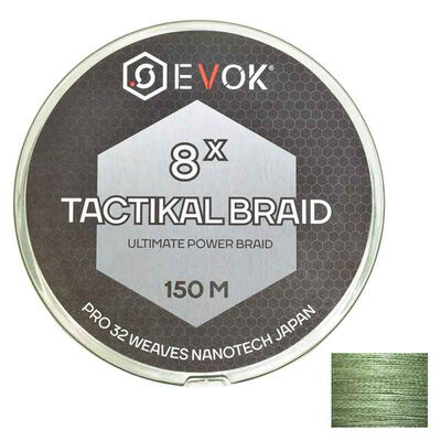 Tresse Evok Tactikal Braid 8x Green 150m - Tresses | Pacific P&ecirc;che