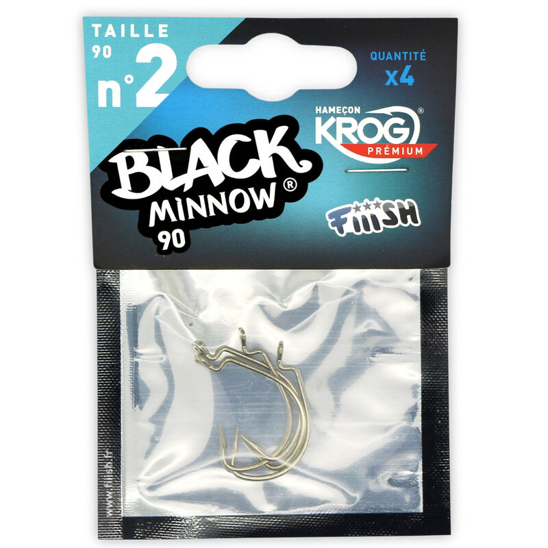 Hame&ccedil;ons texan fiiish krog premium vmc black minnow 90 (x4) - Leurres Souples | Pacific P&ecirc;che