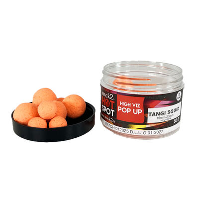Bouillettes flottantes carpe mack2 high viz pop up Tangi Squid 15mm/20mm 50g - Flottantes | Pacific P&ecirc;che
