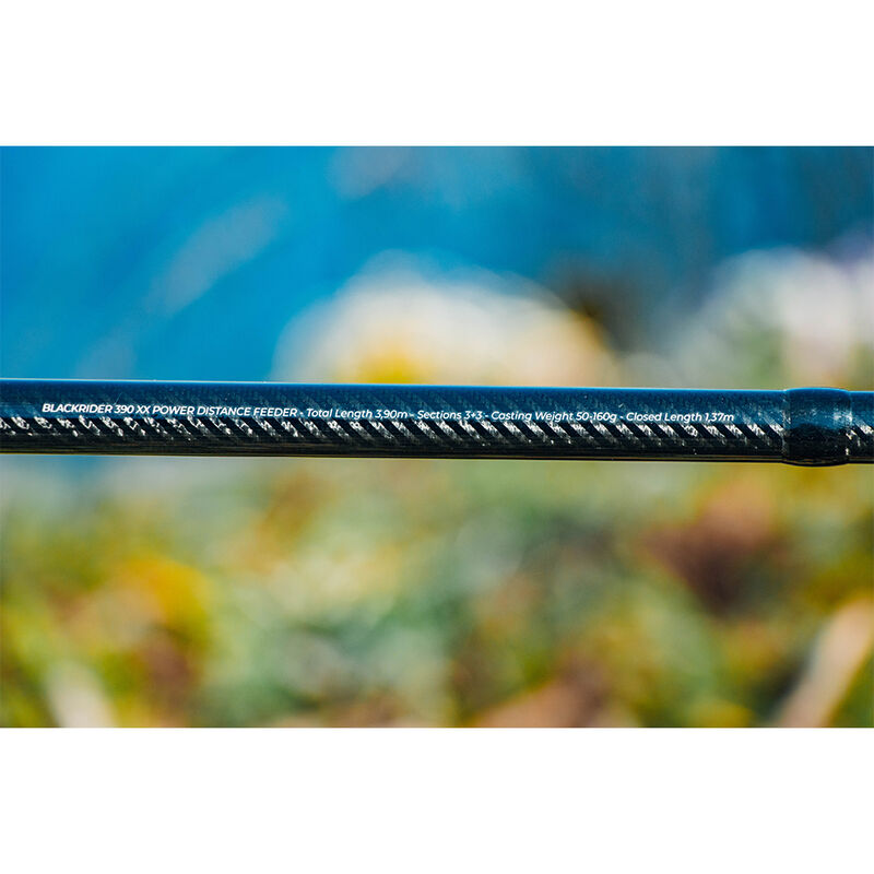 Canne Feeder TEOS Blackrider 390 XX Power Distance Feeder 50-160g - Cannes feeder | Pacific P&ecirc;che