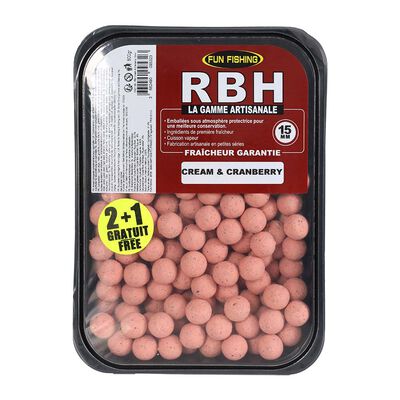 Bouillettes Fun Fishing RBH Boilies Cream & Cramberry 800g - Denses | Pacific P&ecirc;che