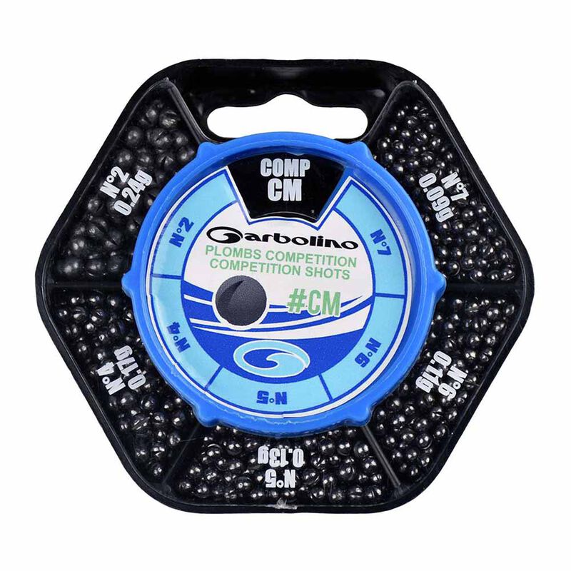 Boite distributrice plombs ronds comp&eacute;tition 5 cases Garbolino - Plombs Fendus | Pacific P&ecirc;che