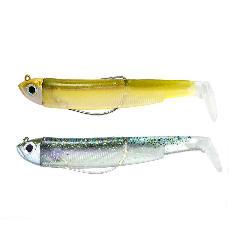 Leurre souple fiiish double combo (2 leurres mont&eacute;s) black minnow 120 shore 12cm 12g - Leurres souples | Pacific P&ecirc;che