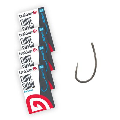 Hame&ccedil;ons Trakker Curve Shank Hooks Barbless x5 - Hame&ccedil;ons | Pacific P&ecirc;che
