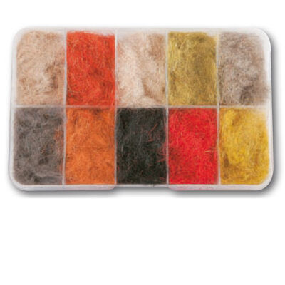 Fly tying dubbing de li&egrave;vre boite 10 coloris jmc - Dubbings | Pacific P&ecirc;che