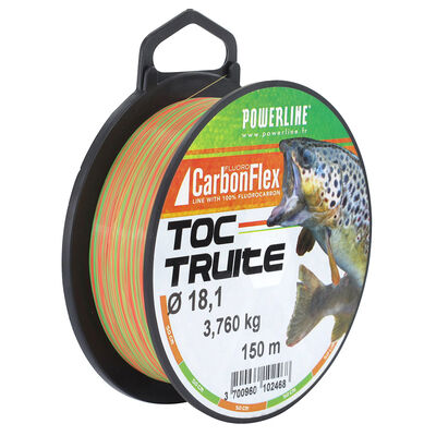 Fluorocarbone Powerline Carbonflex Toc Truite orange/vert 150m - Fluorocarbones | Pacific P&ecirc;che