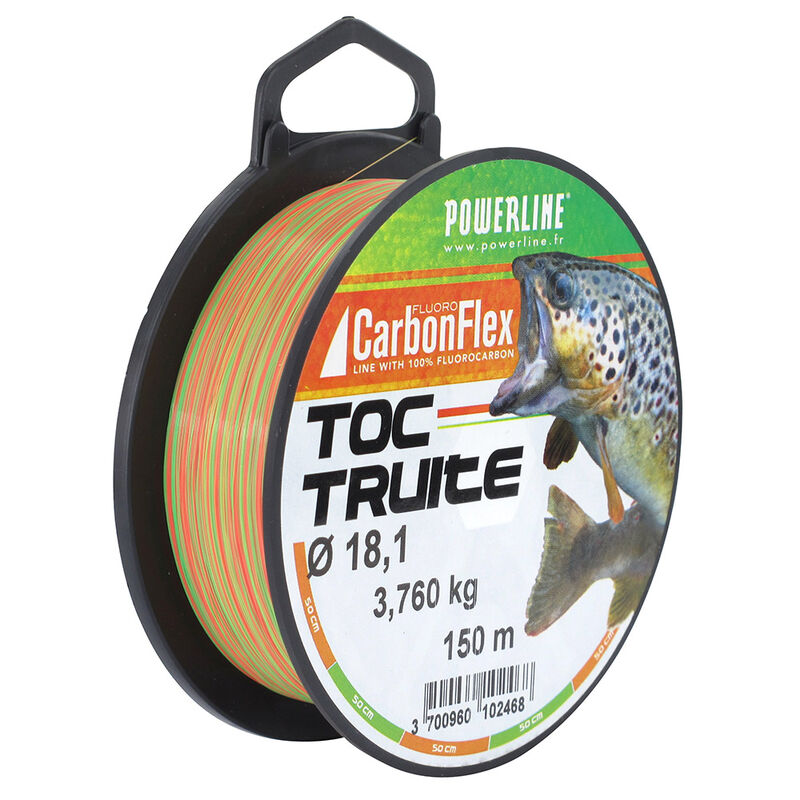 Fluorocarbone Powerline Carbonflex Toc Truite orange/vert 150m - Fluorocarbones | Pacific P&ecirc;che