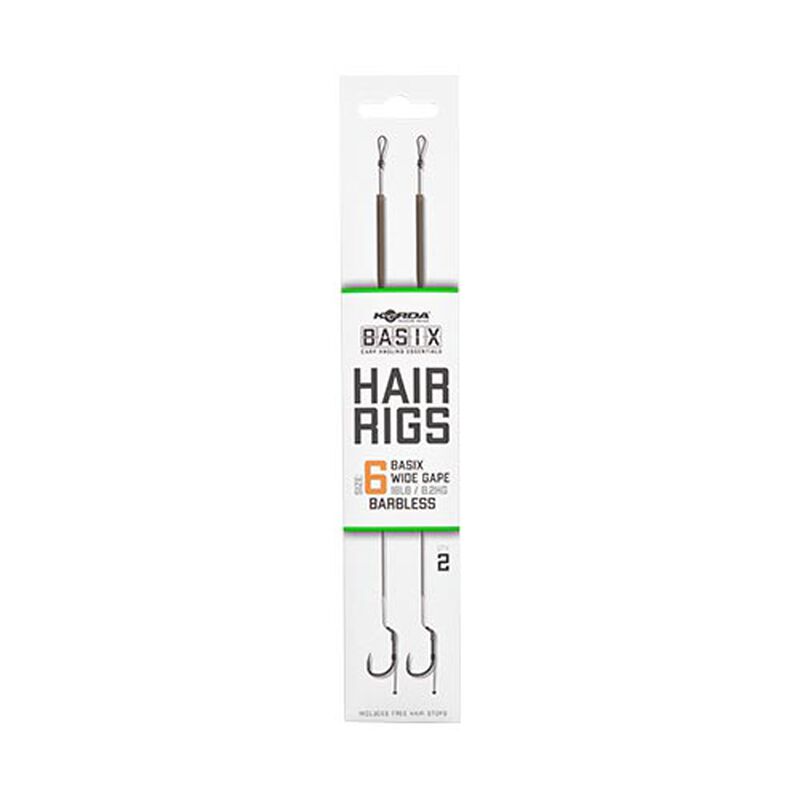 Bas de ligne korda basix hair rigs wide gape barbless - Bas de Ligne Mont&eacute;s | Pacific P&ecirc;che