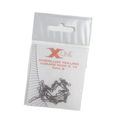 &Eacute;merillon &agrave; agrafe carnassier x-line noir (x10) - Emerillons | Pacific P&ecirc;che