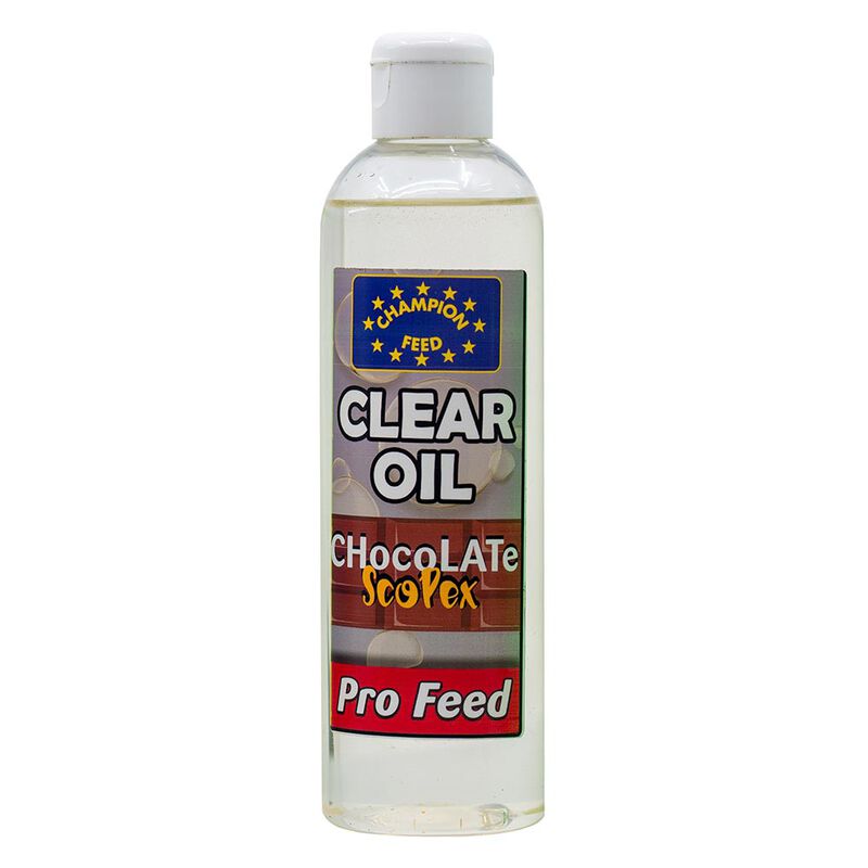 Huile Champion Feed Clear Oil Chocolote Scopex 250ml - Additifs | Pacific P&ecirc;che