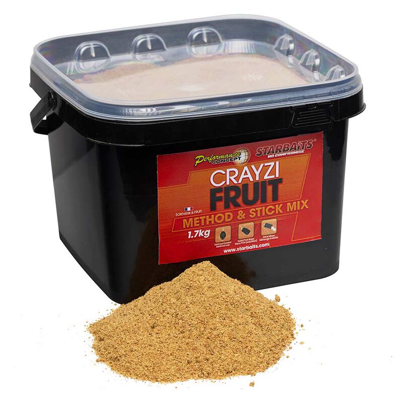 Seau amorce Starbaits PC Crayzi Fruit Method and Stick Mix 1,7 kg - Farines | Pacific P&ecirc;che