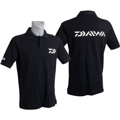 Polo daiwa noir manches courtes - Polos | Pacific P&ecirc;che