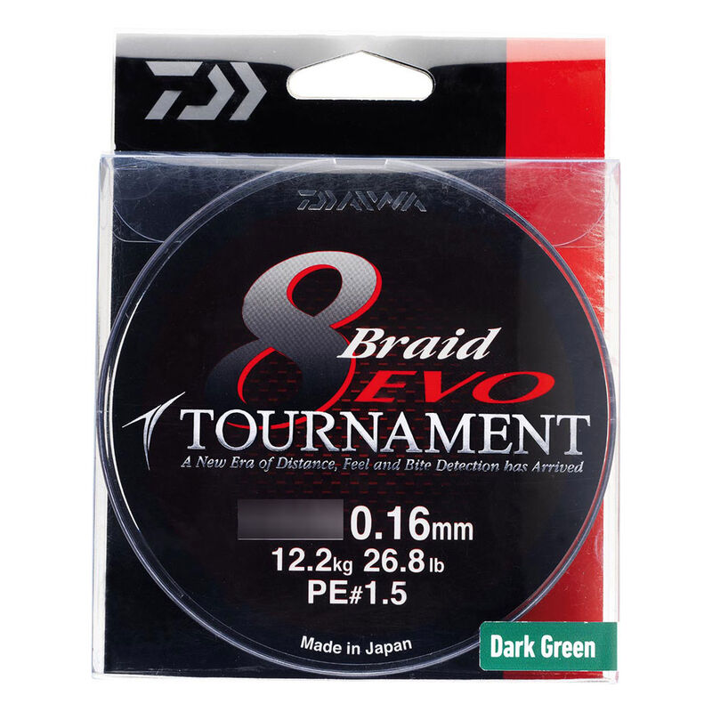 Tresse daiwa tournament 8 braid ev dark green 300m - Tresses | Pacific P&ecirc;che