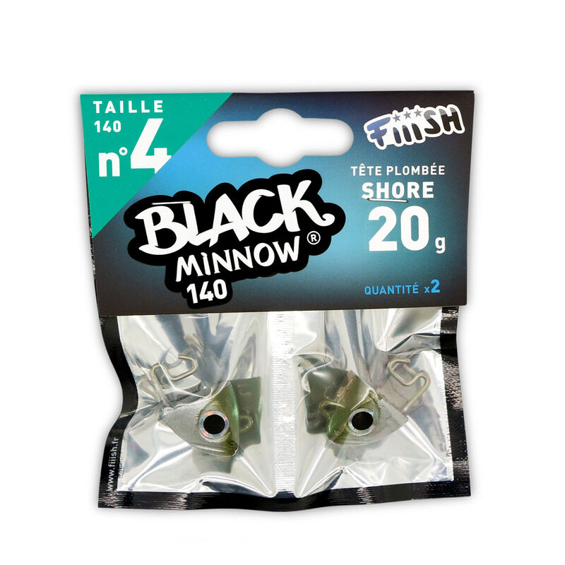 Tete plombee fiiish black minnow 140 shore 20g (x2) - T&ecirc;tes Plomb&eacute;es | Pacific P&ecirc;che