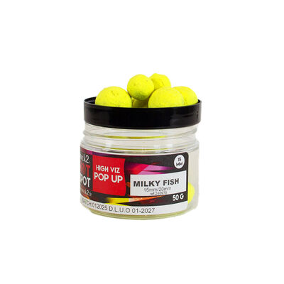 Pop up Mack2 Fluo Milky Fish 15/20 mm - Flottantes | Pacific P&ecirc;che