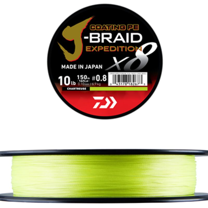 Tresse Daiwa JB EXP 300 m Chartreuse - Tresses | Pacific P&ecirc;che