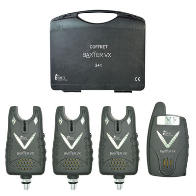 Coffret 3 d&eacute;tecteurs carpe team carpfishing baxter vx + centrale - Coffrets d&eacute;tecteurs | Pacific P&ecirc;che