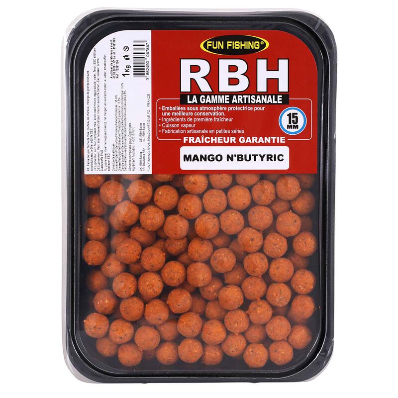 Bouillettes Fun Fishing RBH Boilies Mango N'Butiric 800g - Denses | Pacific P&ecirc;che