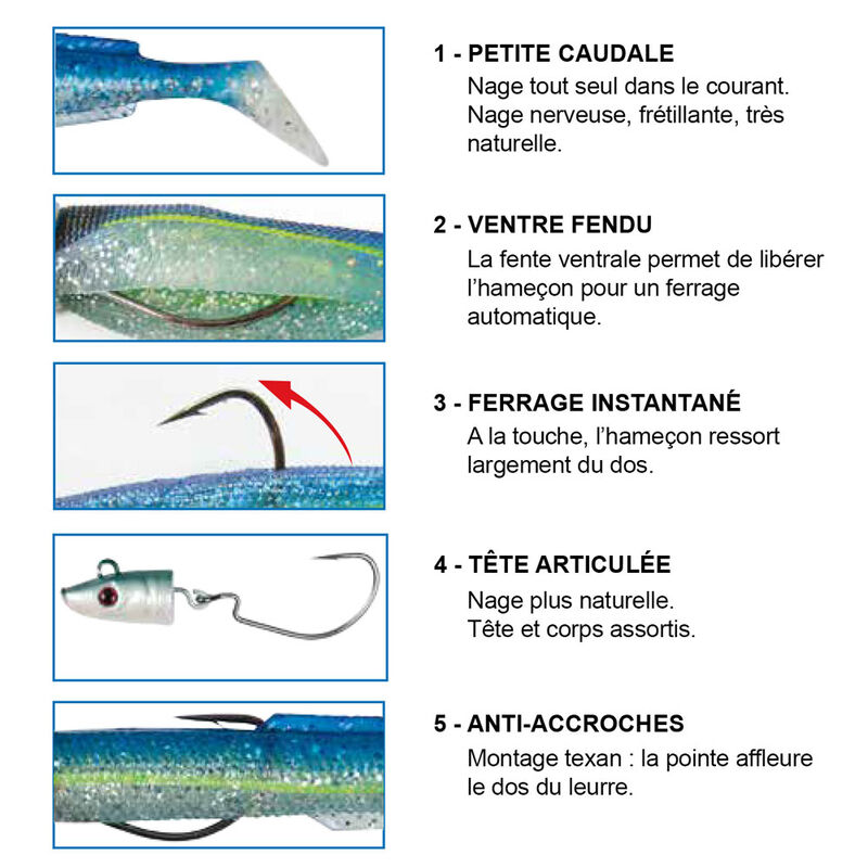 Leurre souple flashmer blue equille 15.5cm 25g - Leurres souples | Pacific P&ecirc;che