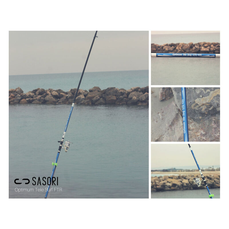 Canne Surfcasting T&eacute;lescopique Sasori Optimum FTR Surf 4.10m 80-150g - Cannes | Pacific P&ecirc;che