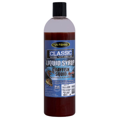 Booster carpe fun fishing classic liquid syrup ecrevisse calamar 480ml - Boosters / dips | Pacific P&ecirc;che