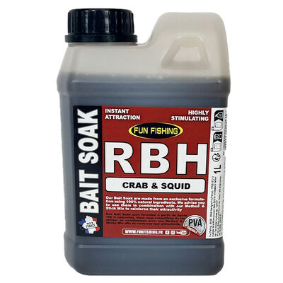 Booster Fun Fishing RBH Bait Soak Crab & Squid 1L - Boosters / dips | Pacific P&ecirc;che