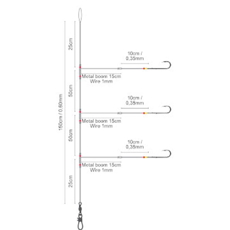 Bas de Ligne SPRO Salt Rig Metal Boom Worm - Bas de Lignes / Lignes Mont&eacute;es | Pacific P&ecirc;che