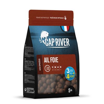 Bouillettes Cap River Ail Foie 5kg - Denses | Pacific P&ecirc;che