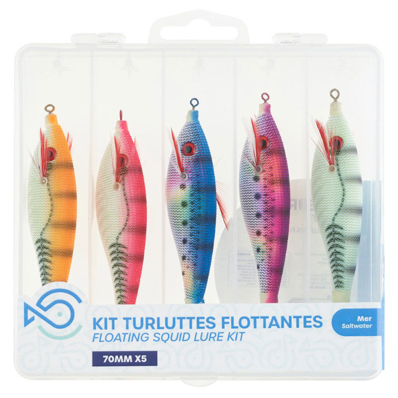 Kit SRT Turluttes Flottantes 70 mm x5 - Turluttes | Pacific P&ecirc;che