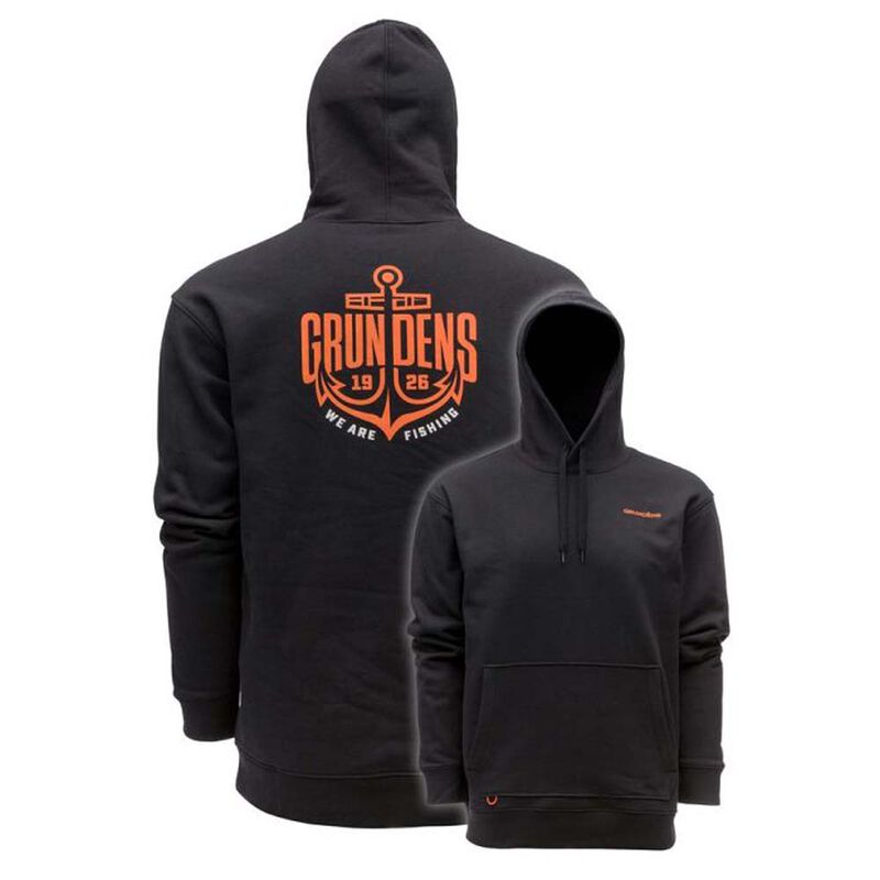 Sweatshirt Grundens Displacement Hoodie Logo Black Anchor Black - Sweatshirts | Pacific P&ecirc;che