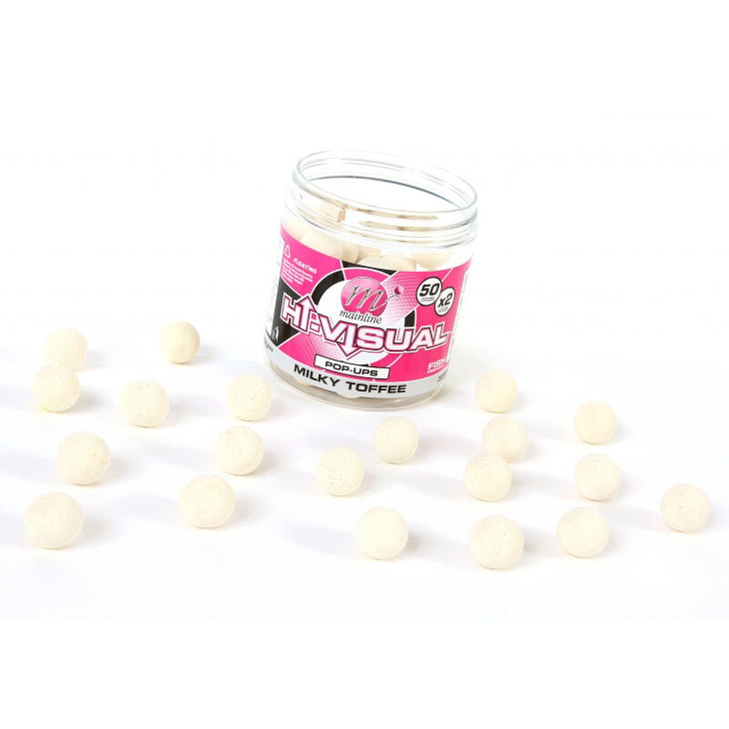 Bouillettes flottantes carpe mainline hi-visual pop ups milky toffee 15mm - Flottantes | Pacific P&ecirc;che