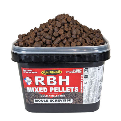 Mixed Pellets Fun Fishing RBH 2 Diam&egrave;tres 1,5kg Moule &Eacute;crevisse - Amor&ccedil;ages | Pacific P&ecirc;che